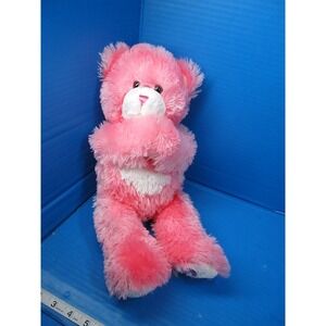 Build A Bear Workshop Pink Heart Bear Plush Stuffed Magnetic Paws Bear 15"